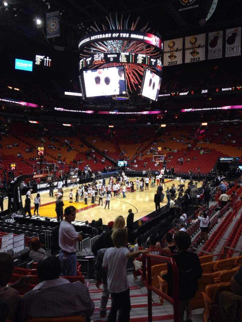 800x1066 American Airlines Arena, section row seat 1 Heat vs Houston Rockets, shared