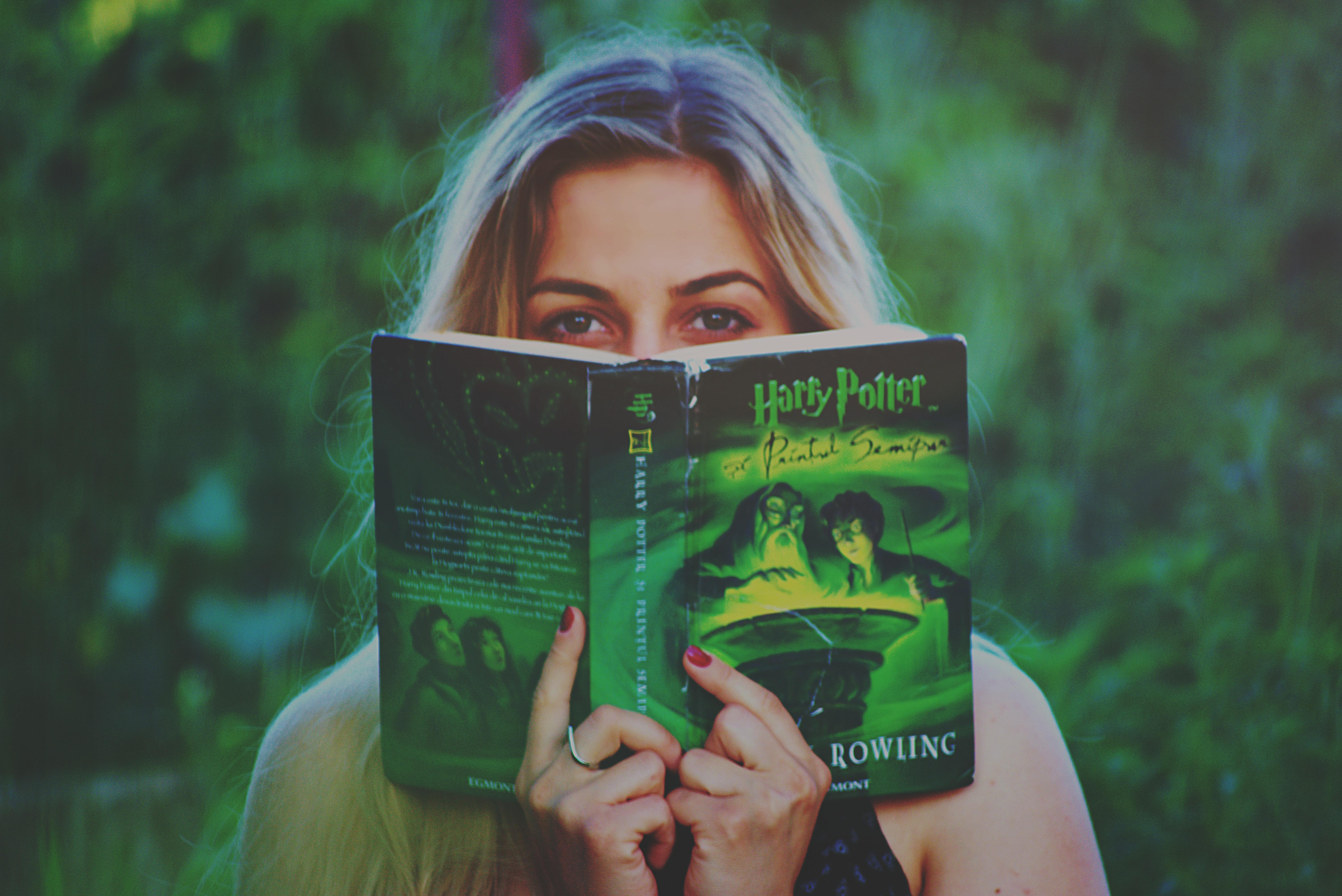 6016x4016 Woman Reading Harry Potter Book · Free