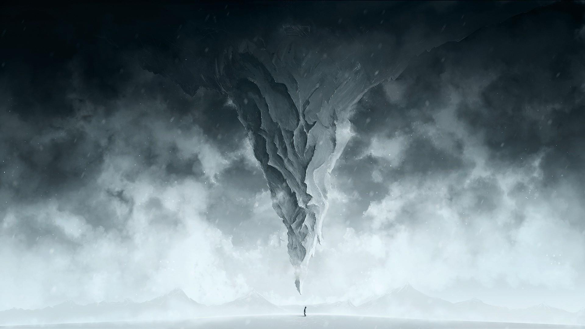 1920x1080 people, Children, Stone, Storm, Ice, Snow, Landscape Wallpaper HD / Desktop and Mobile Background
