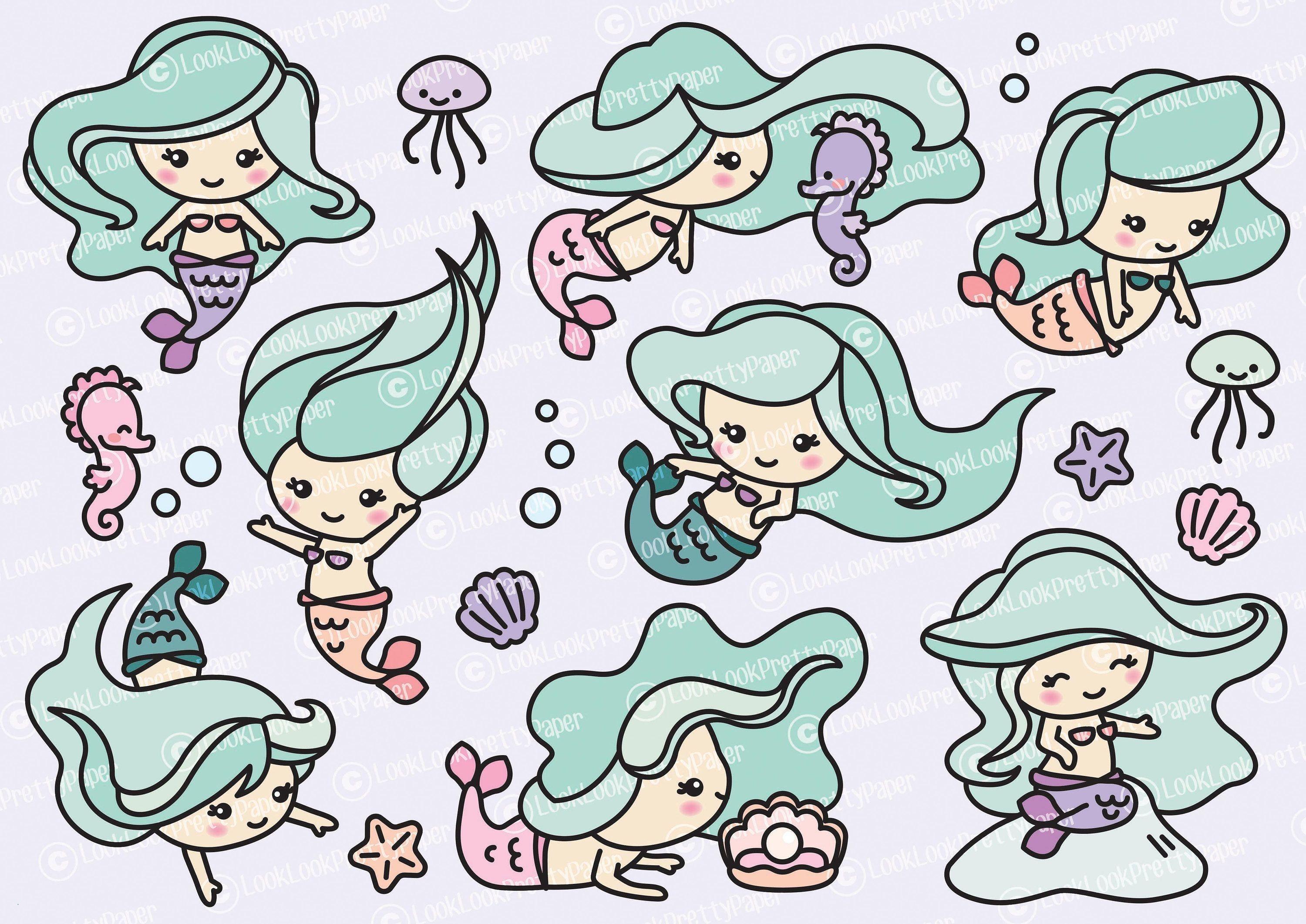 3000x2122 Wallpaper Cute Vector Modern Premium Vector Clipart Kawaii Mermaids