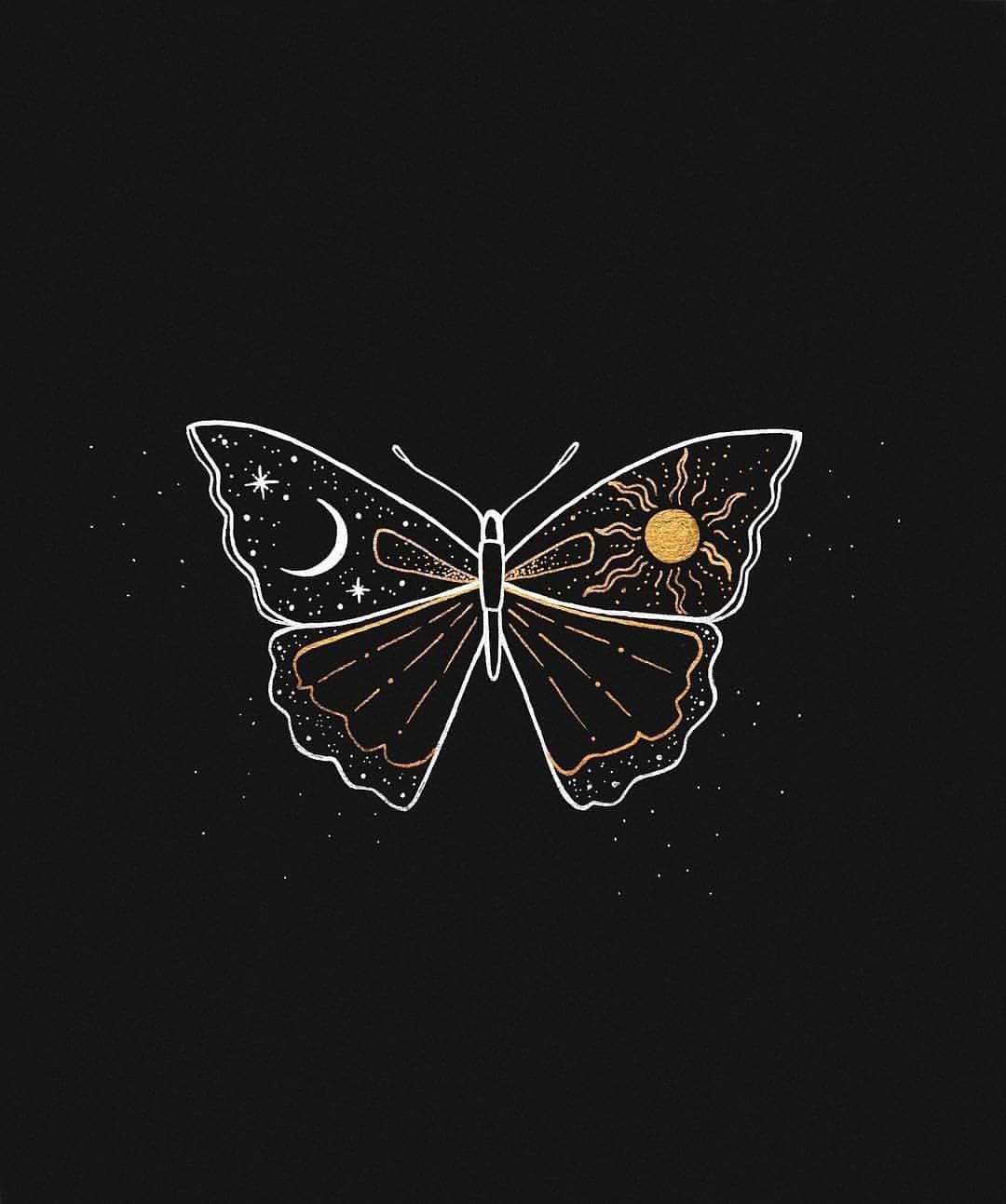 1080x1293 Dark Butterfly Aesthetic Wallpaper
