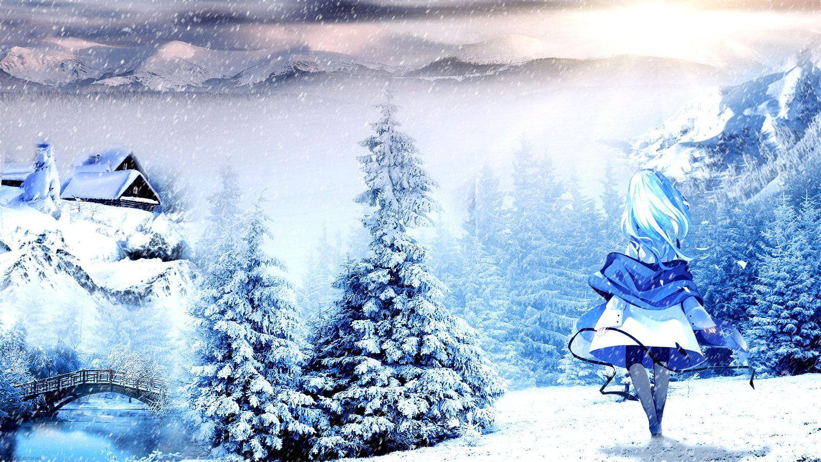 1600x900 Winter. Winter wallpaper, Winter background, Anime