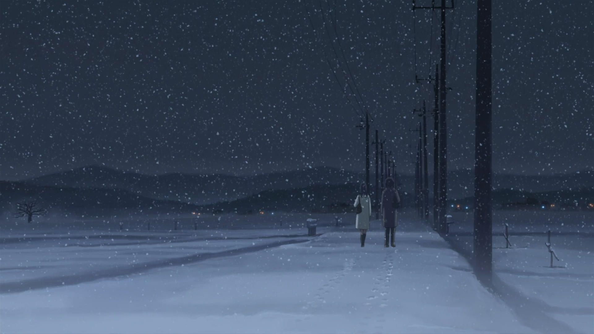 1920x1080 Winter Anime Wallpaper Snow Background
