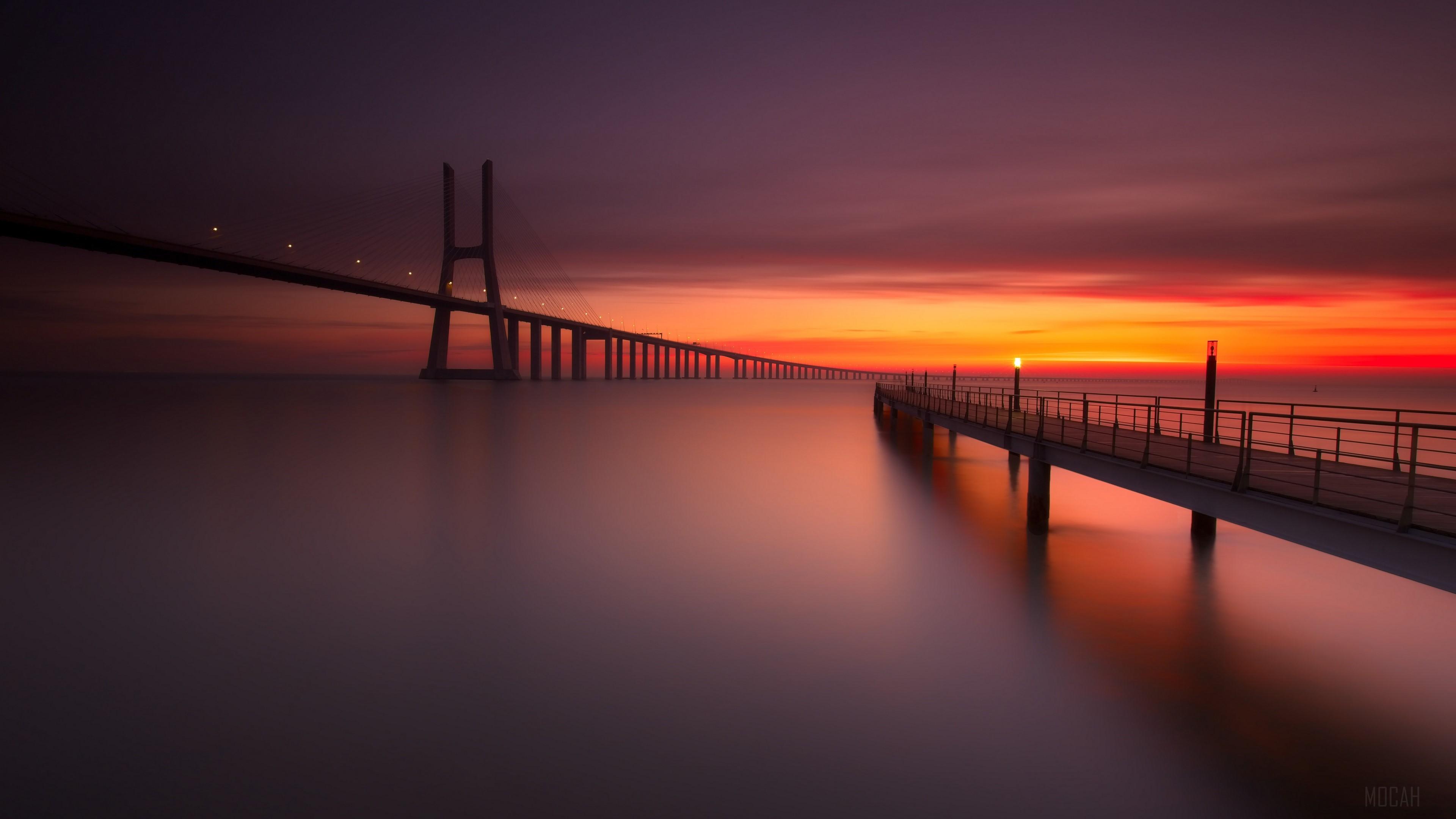 3840x2160 Lisbon, Portugal, Vasco da Gama Bridge 4k wallpaper. Mocah HD Wallpaper