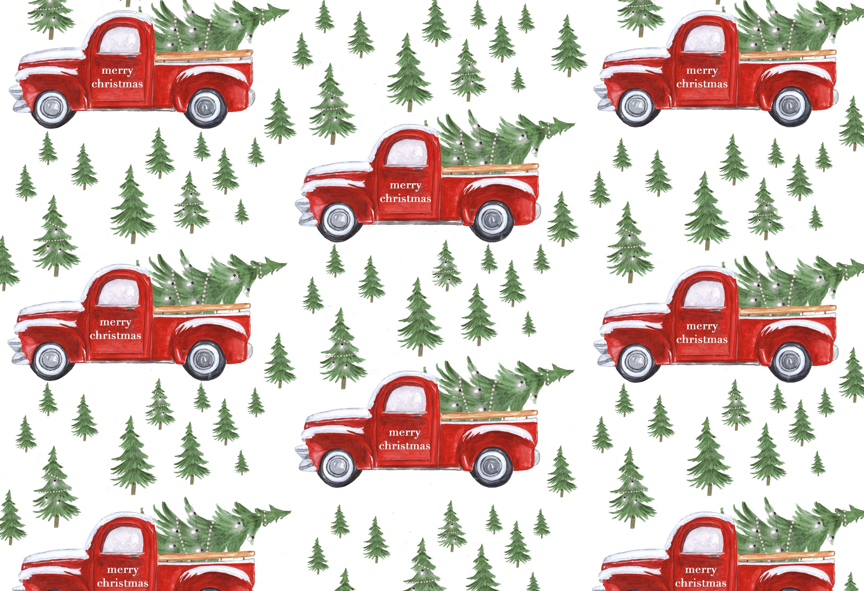 Red Truck Fabric Wallpaper and Home Decor  Spoonflower