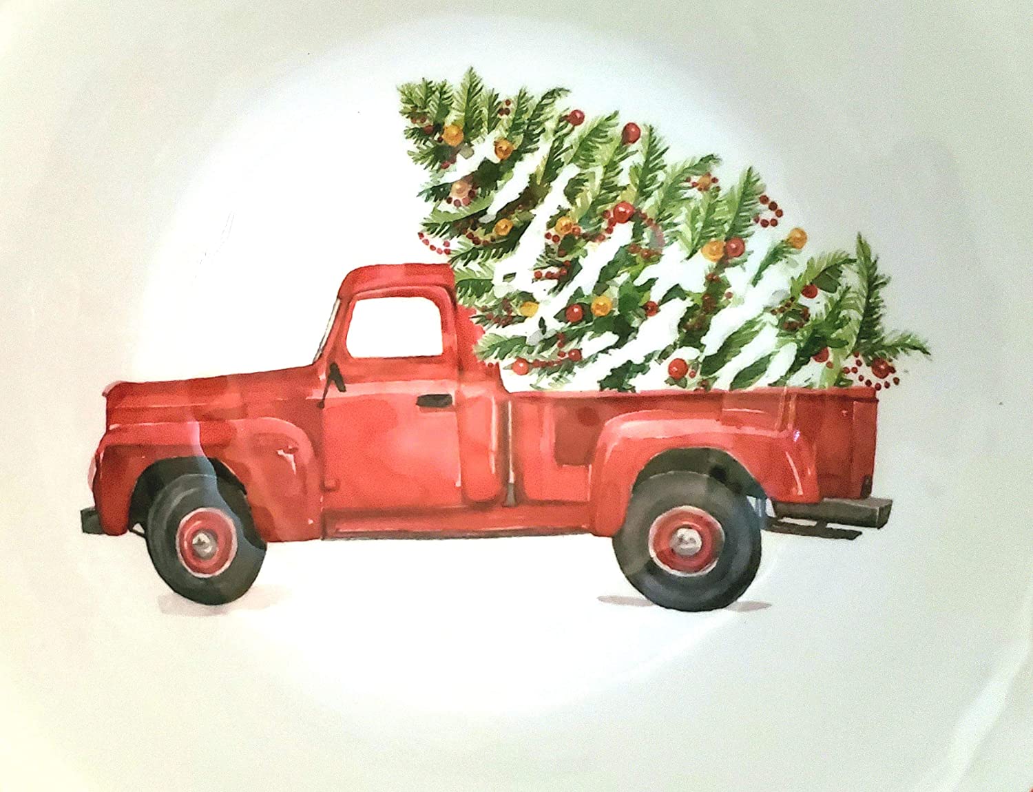 1500x1150 Amazon.com. Holiday Truck and Vintage Red Salad Plates, Set of 8: Salad Plates