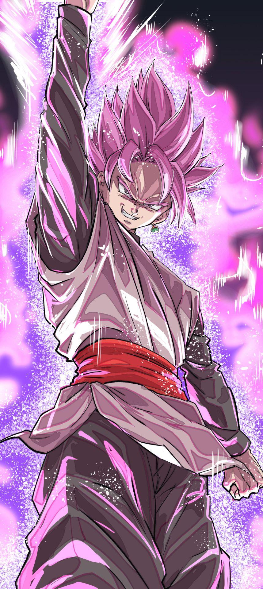 858x1920 Goku Black Rose Wallpaper