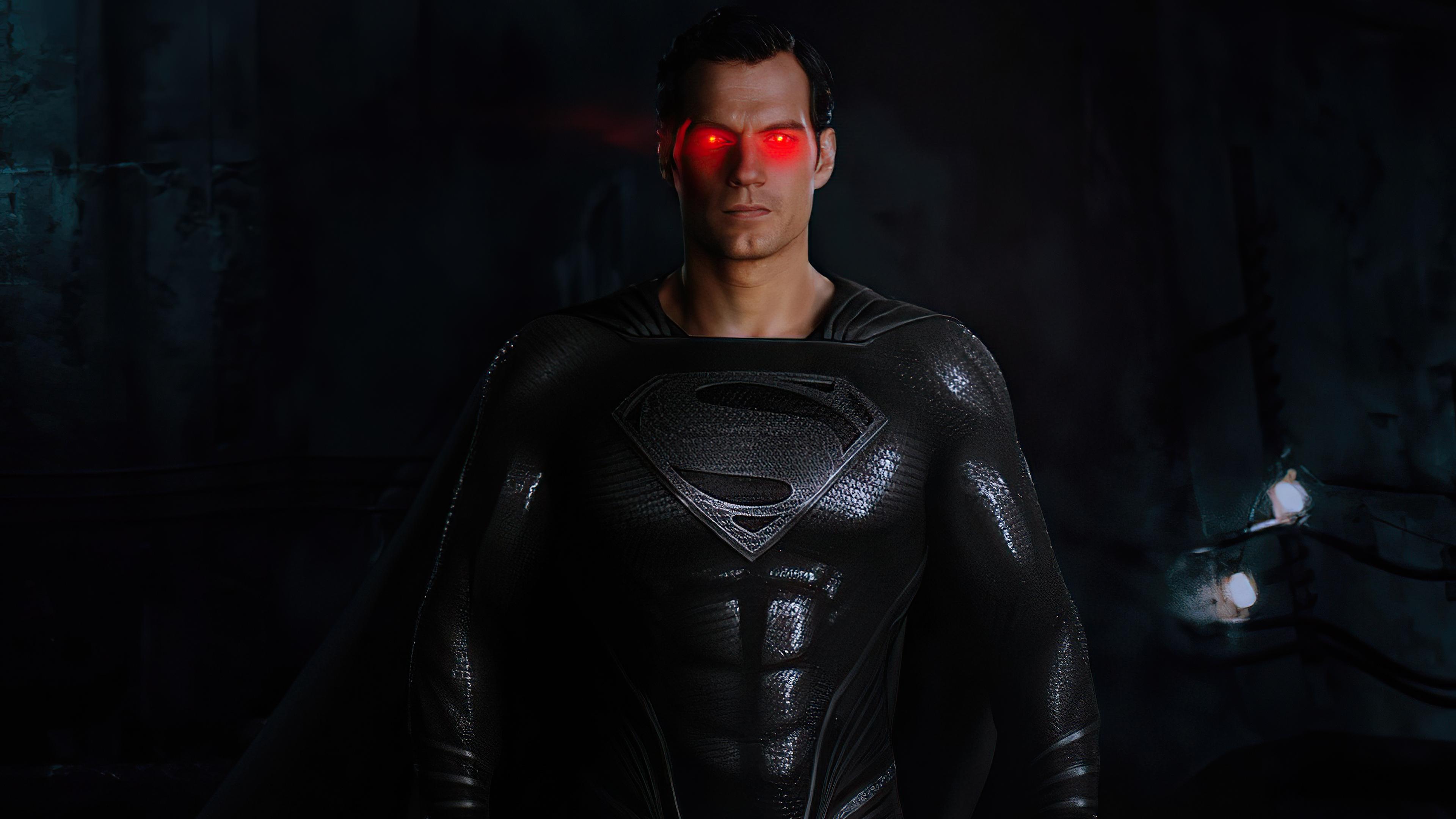 3840x2160 Wallpaper 4k Black Suit Superman Red Glowing Eyes 4k Wallpaper