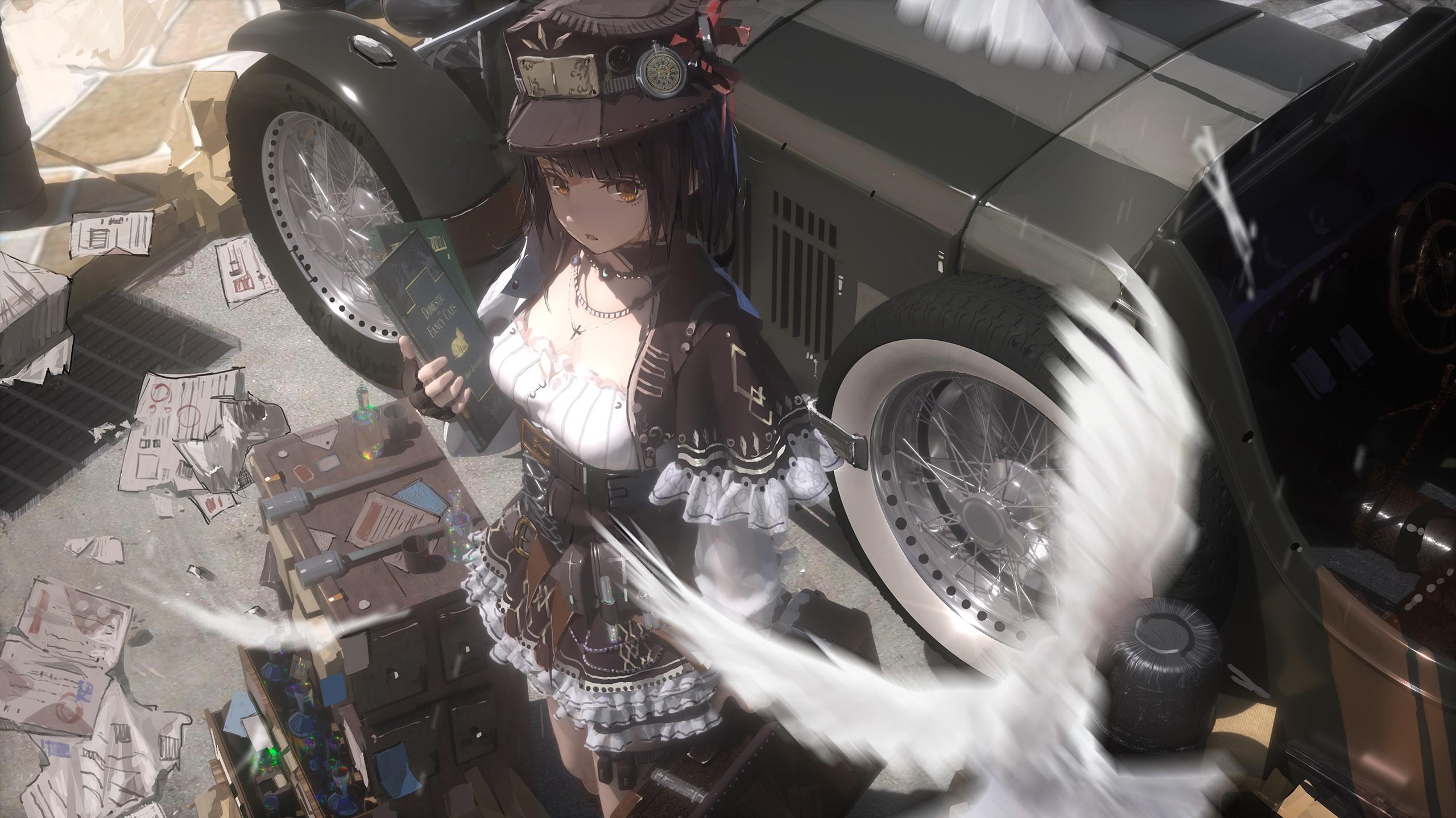 2560x1440 Wallpaper / anime, anime girls, steampunk, Victorian, novelance