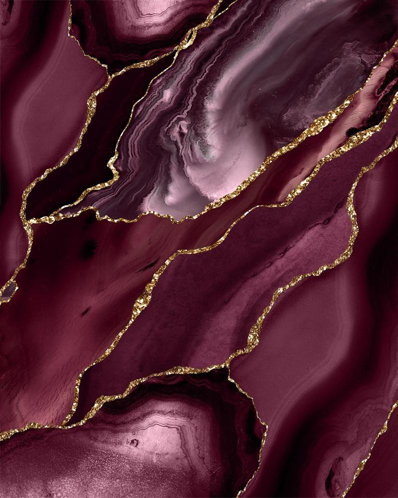 794x993 Burgundy Maroon Gold Cheap Home Decor Burgundy Agate Geode. Etsy. Maroon aesthetic, Marble iphone wallpaper, Gold wallpaper background