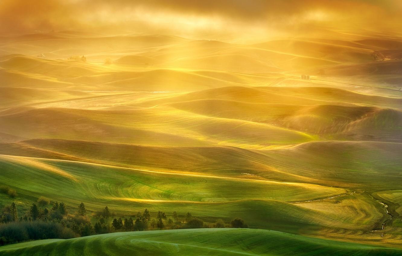 1332x850 Wallpaper HTC, Original, HTC Sense, Golden light palouse image for desktop, section пейзажи