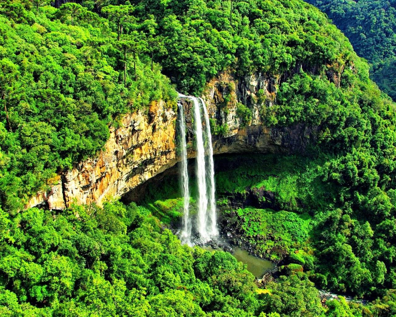 1280x1024 Nature Wallpaper Nature Wallpaper: Natural Jungle Waterfall Wallpaper