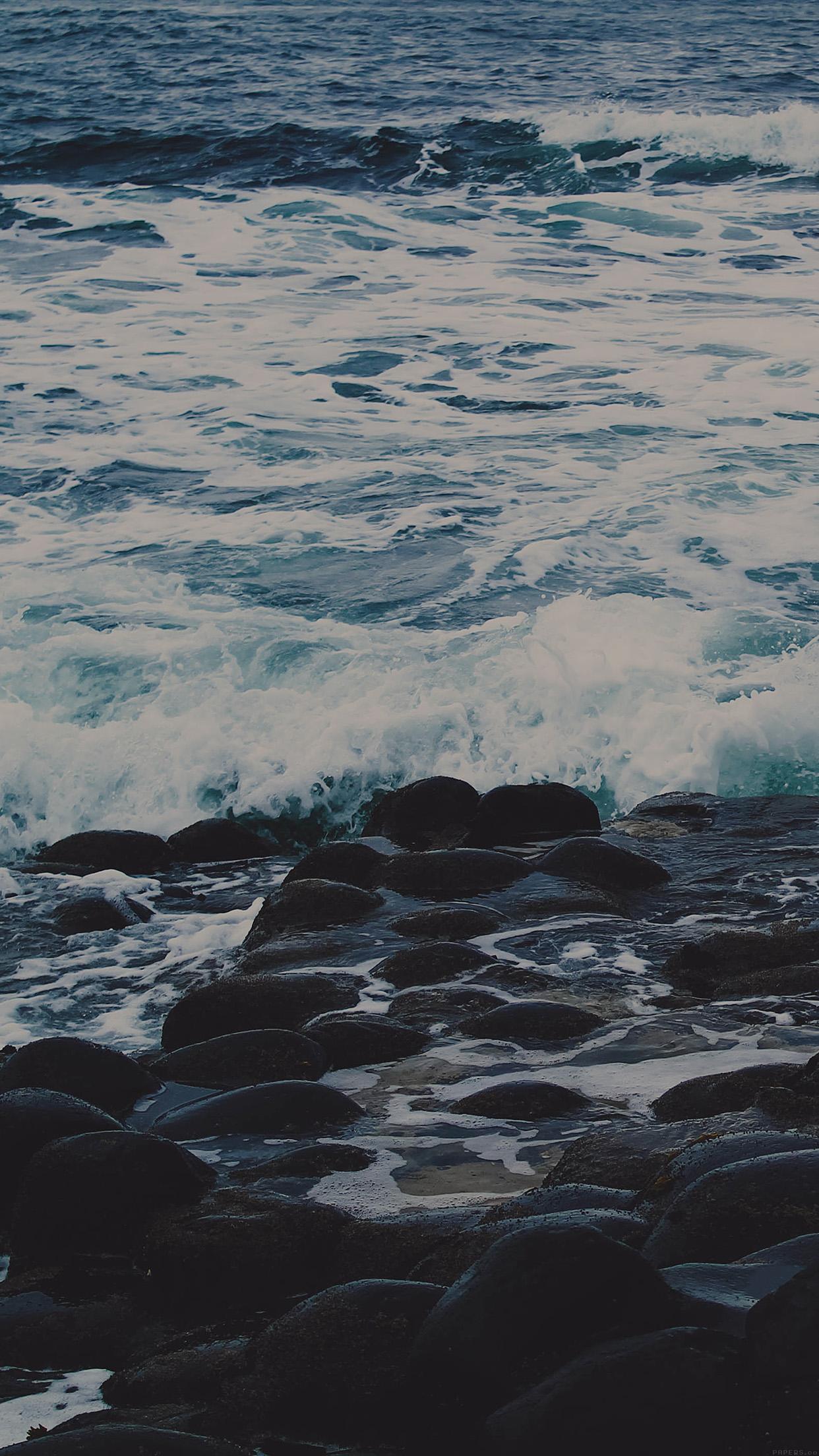 1242x2208 Wet Sea Beach Wave Dark Olivia Henry Nature Android wallpaper HD wallpaper