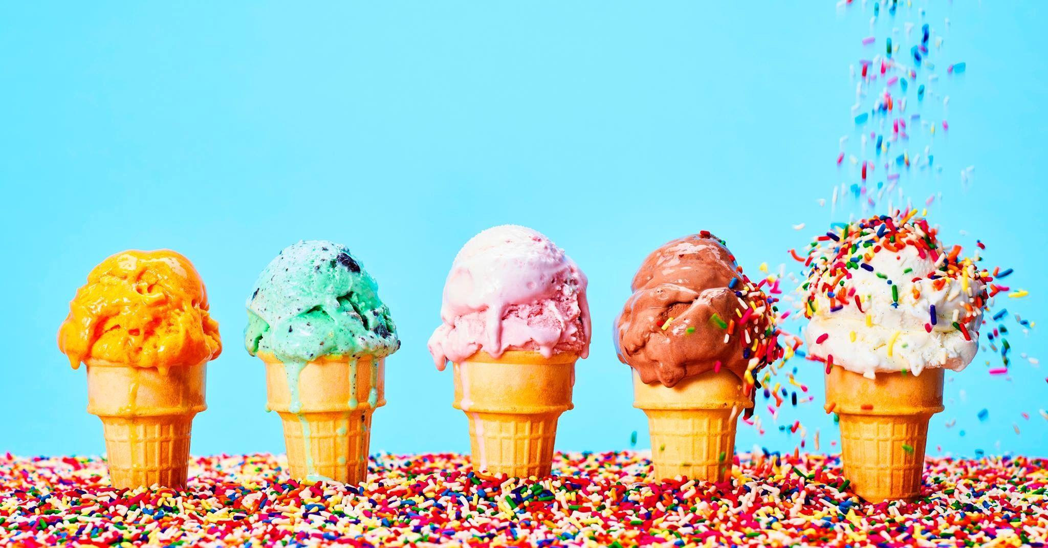 2048x1071 Ice cream and sprinkles Wallpaper or background for Facebook. Facebook background, National ice cream month, Ice cream