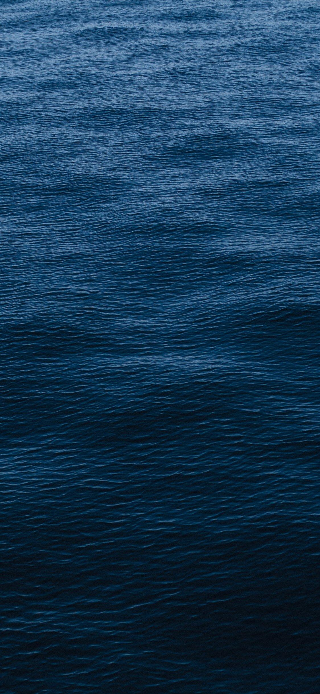 1125x2436 Wave dark ocean sea blue pattern iPhone X Wallpaper Free Download