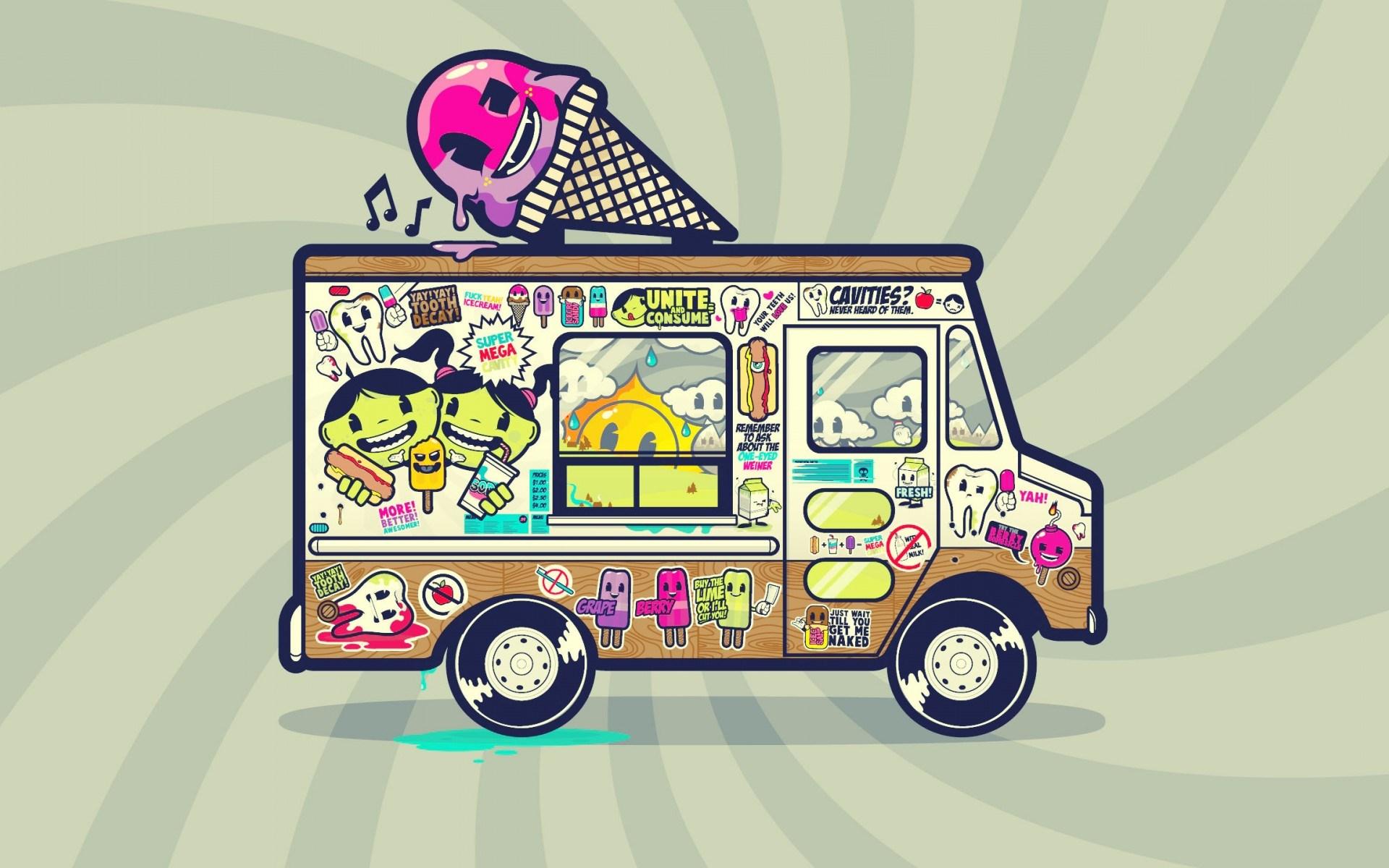 1920x1200 Van Ice Cream Art wallpaperx1200