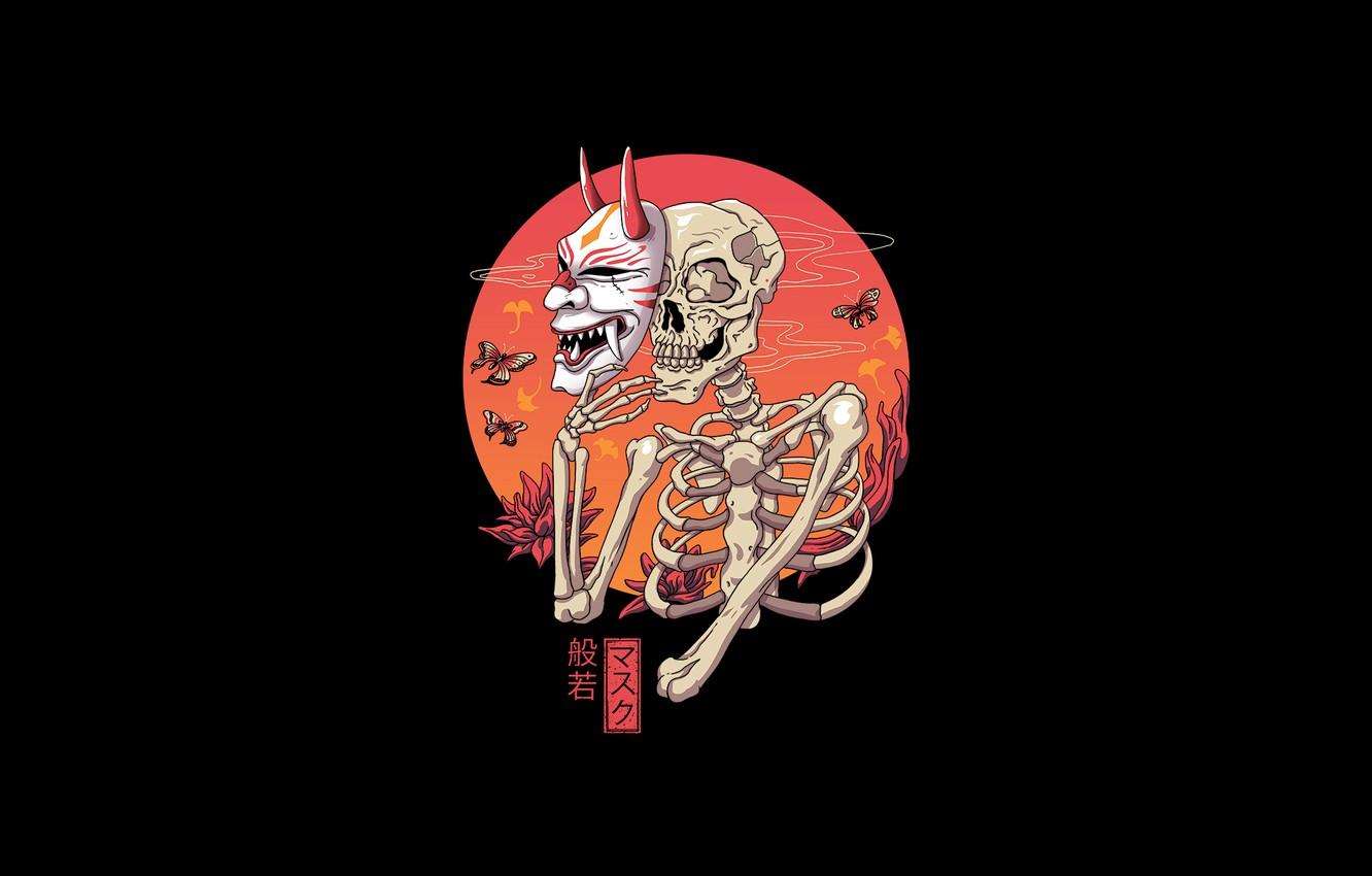 1332x850 Wallpaper Minimalism, Style, Background, Bones, Mask, Art, Art, Style, Skeleton, Background, Illustration, Minimalism, Mask, Bones, Skeleton, by Vincenttrinidad image for desktop, section минимализм