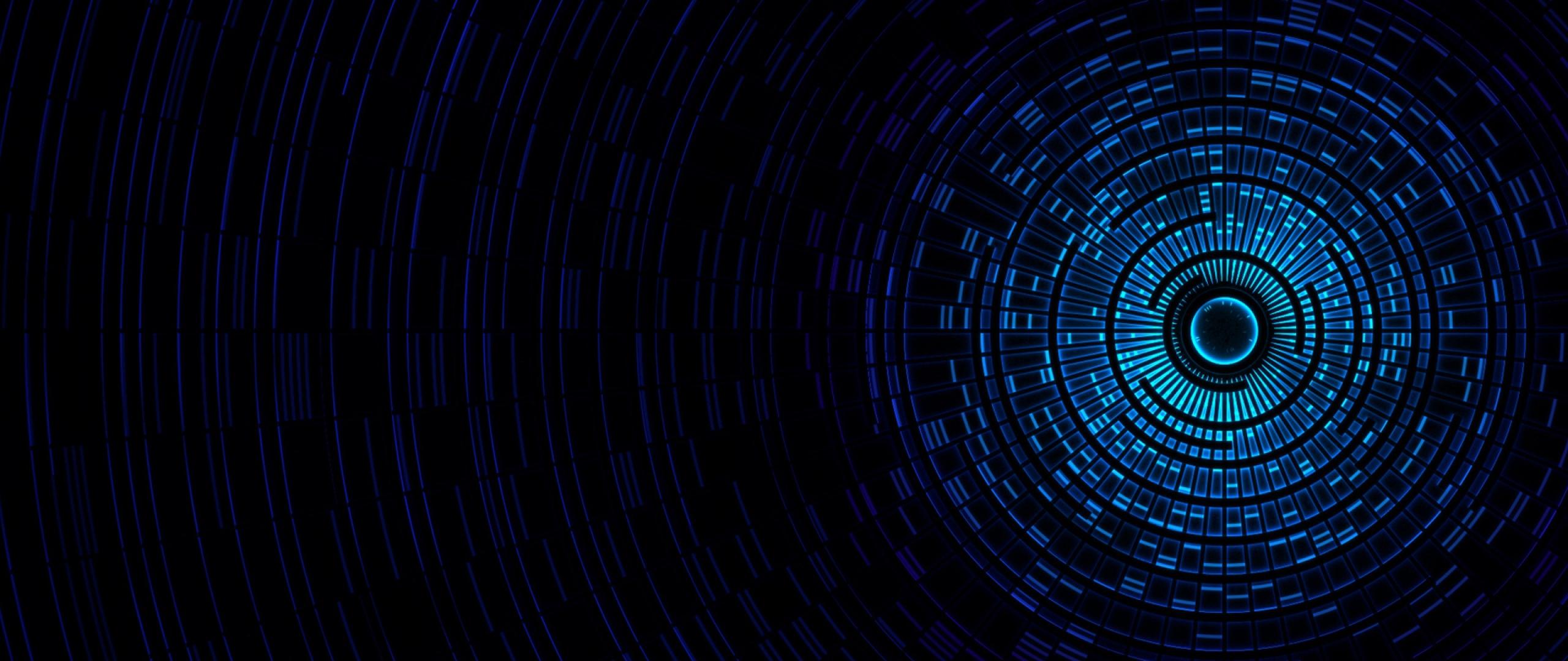 2560x1080 Background Blue Circle Pattern Abstract Design Texture HD wallpaper