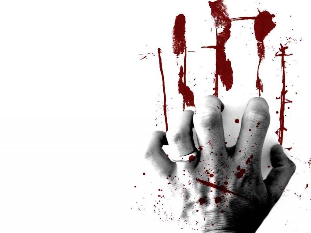 bloody handprint wallpaper