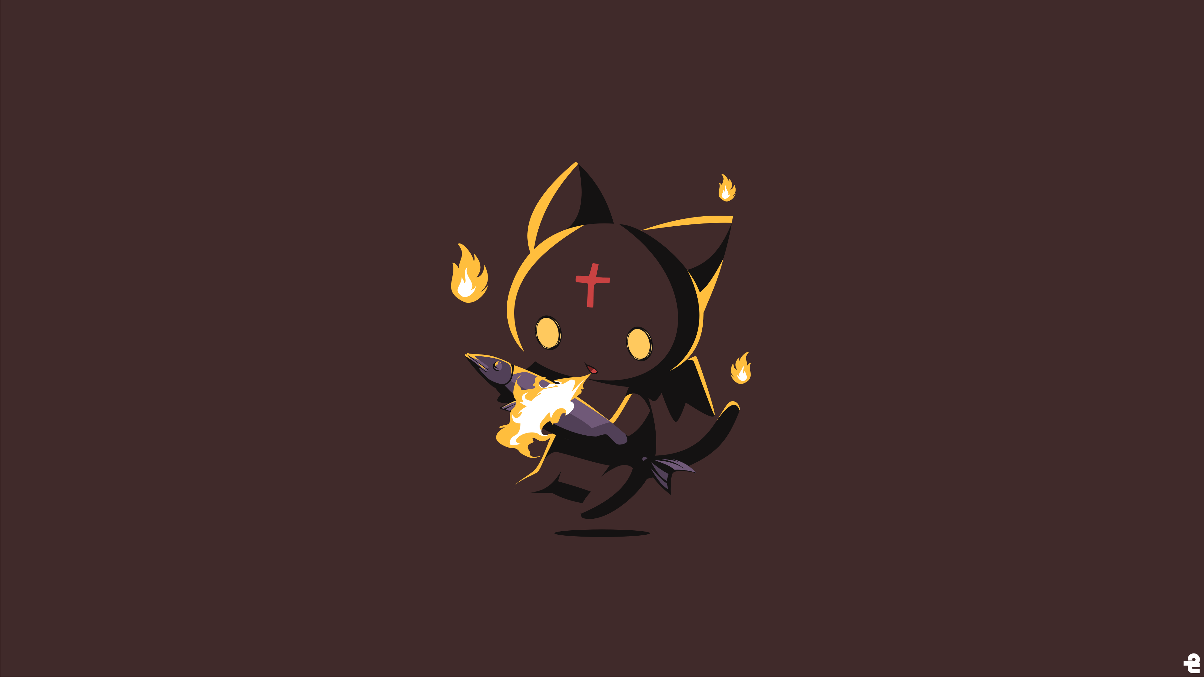 3840x2160 Kono Subarashii Sekai Ni Shukufuku Wo Megumin Anime Simple Background Minimalism Brown Wallpaper:3840x2160