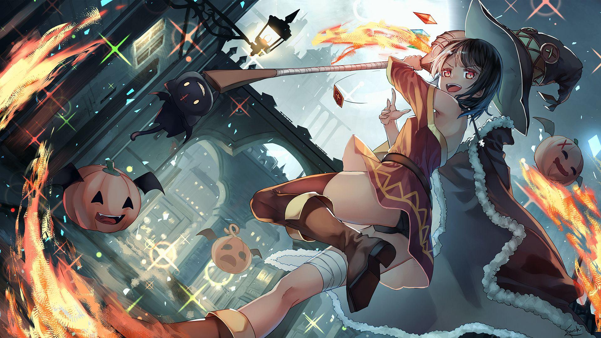 1920x1080 Halloween Megumin Wallpaper