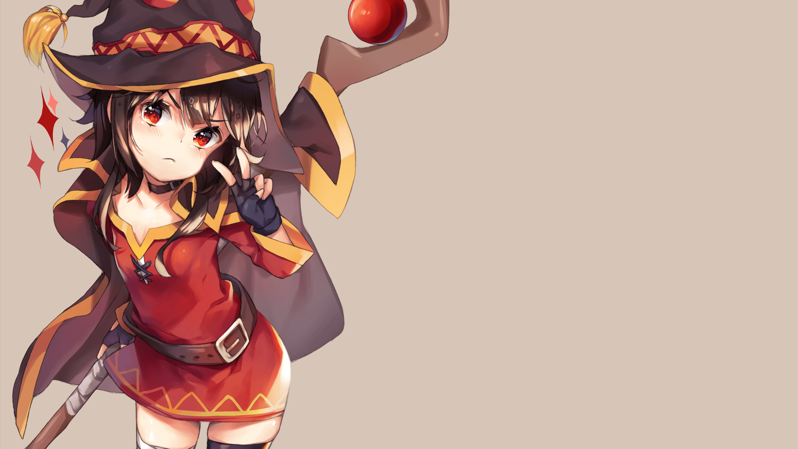 2560x1440 #Megumin, #anime, #short hair, #anime girls, #Kono Subarashii Sekai ni Shukufuku wo!, #witch, #hat, wallpaper. Mocah HD Wallpaper