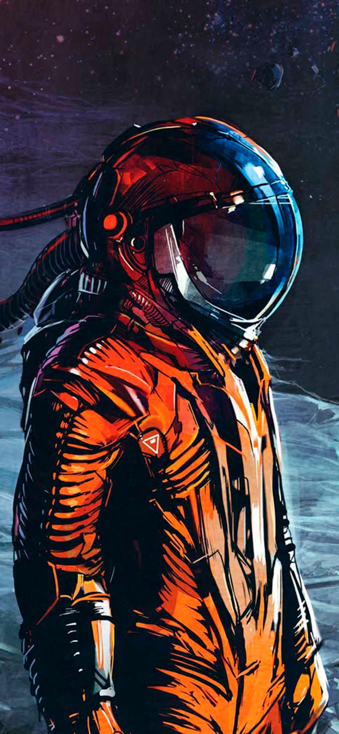 1125x2436 Cartoon Astronaut Wallpaper iPhone