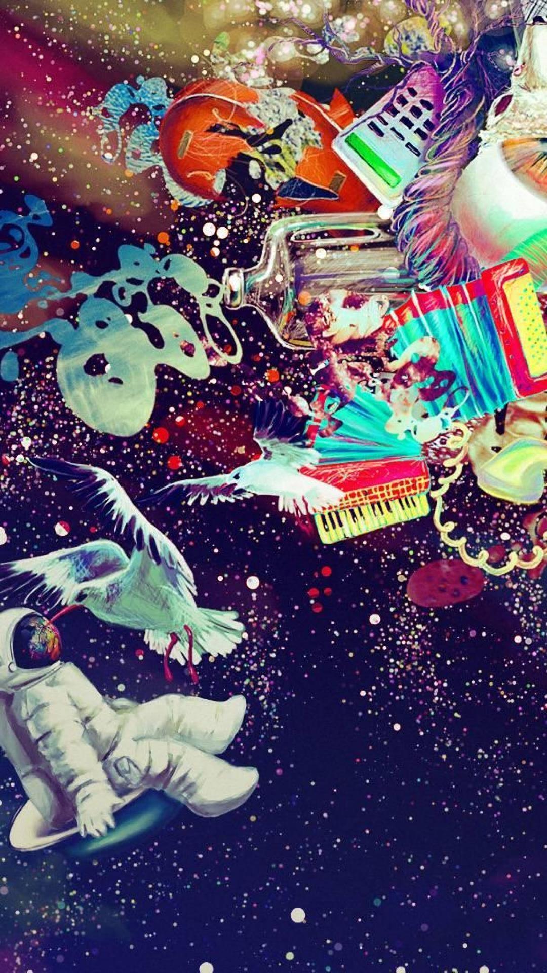 1080x1920 Colorful Astronaut Wallpaper iPhone