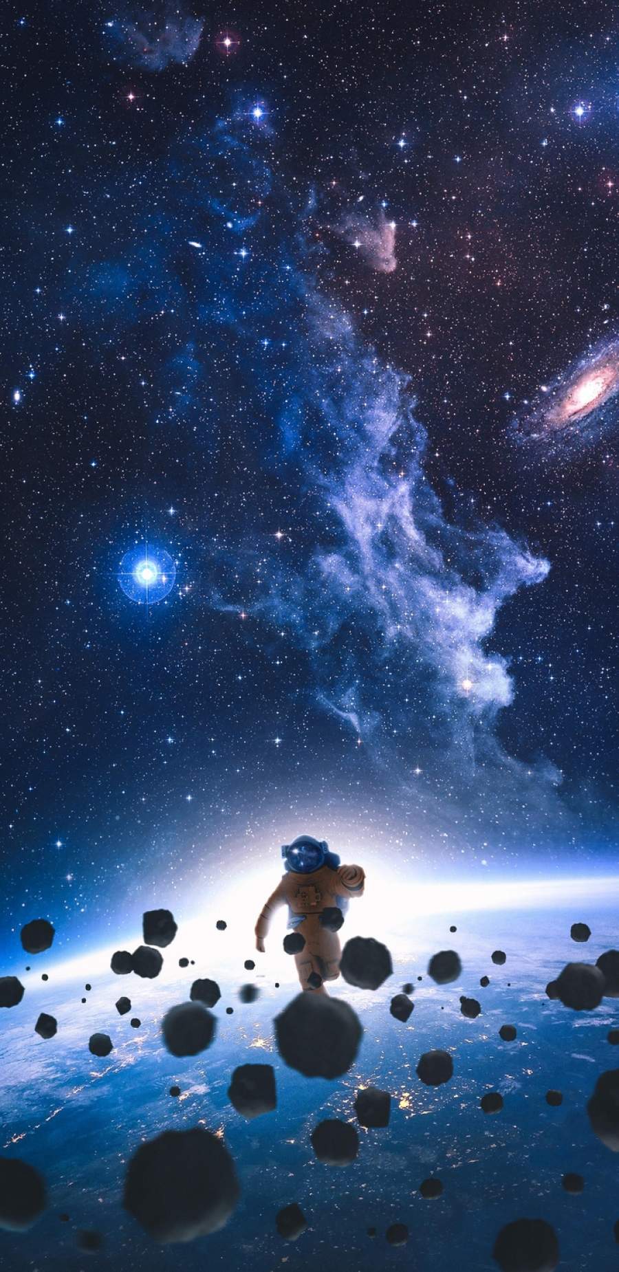 900x1850 Astronaut Space Walk iPhone Wallpaper Wallpaper : iPhone Wallpaper