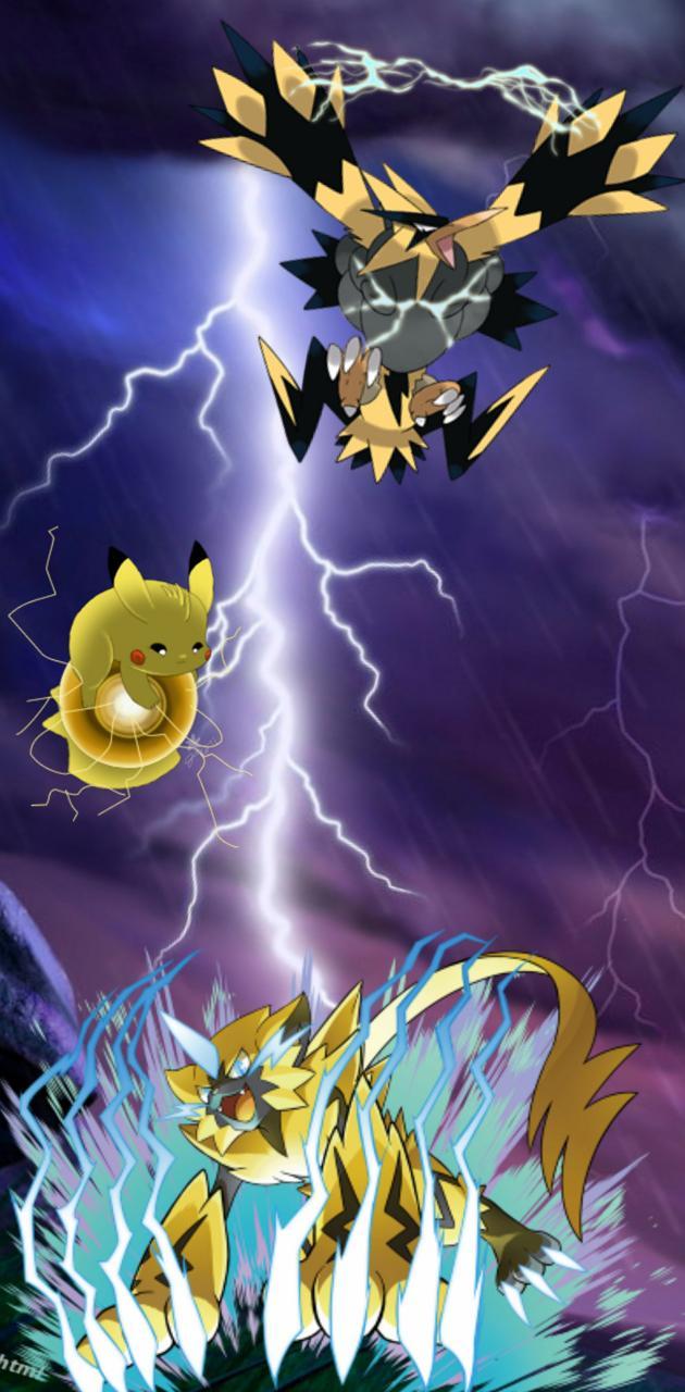 630x1280 Pokemon thunder wallpaper