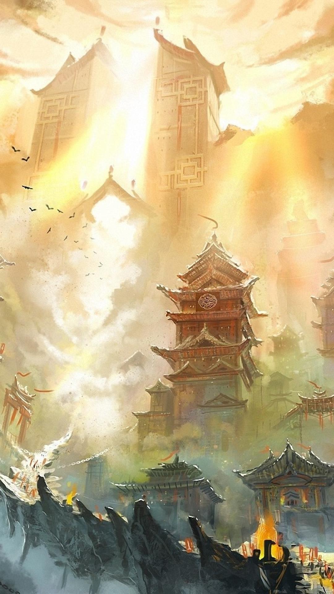 1080x1920 oriental artwork wallpaper