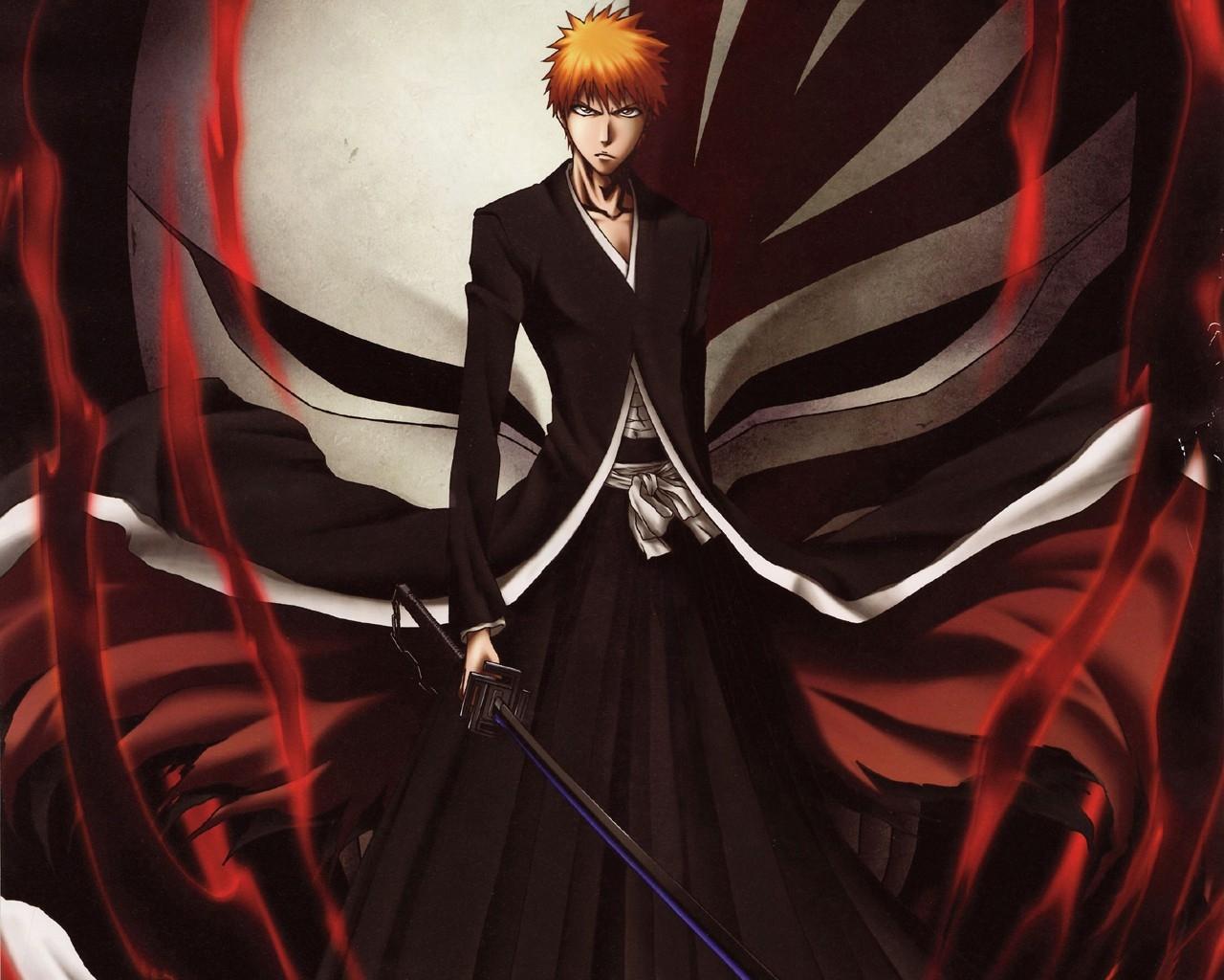 1280x1024 Download Wallpaper, Download bleach kurosaki ichigo shinigami orange hair zanpakuto hollow mask 1280x1024 wallpaper People HD Wallpaper, Hi Res People Wallpaper, High Definition Wallpaper