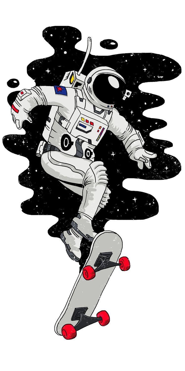 750x1500 Pretty Wallpaper. Skateboard art design, Astronaut wallpaper, Skateboard deck art