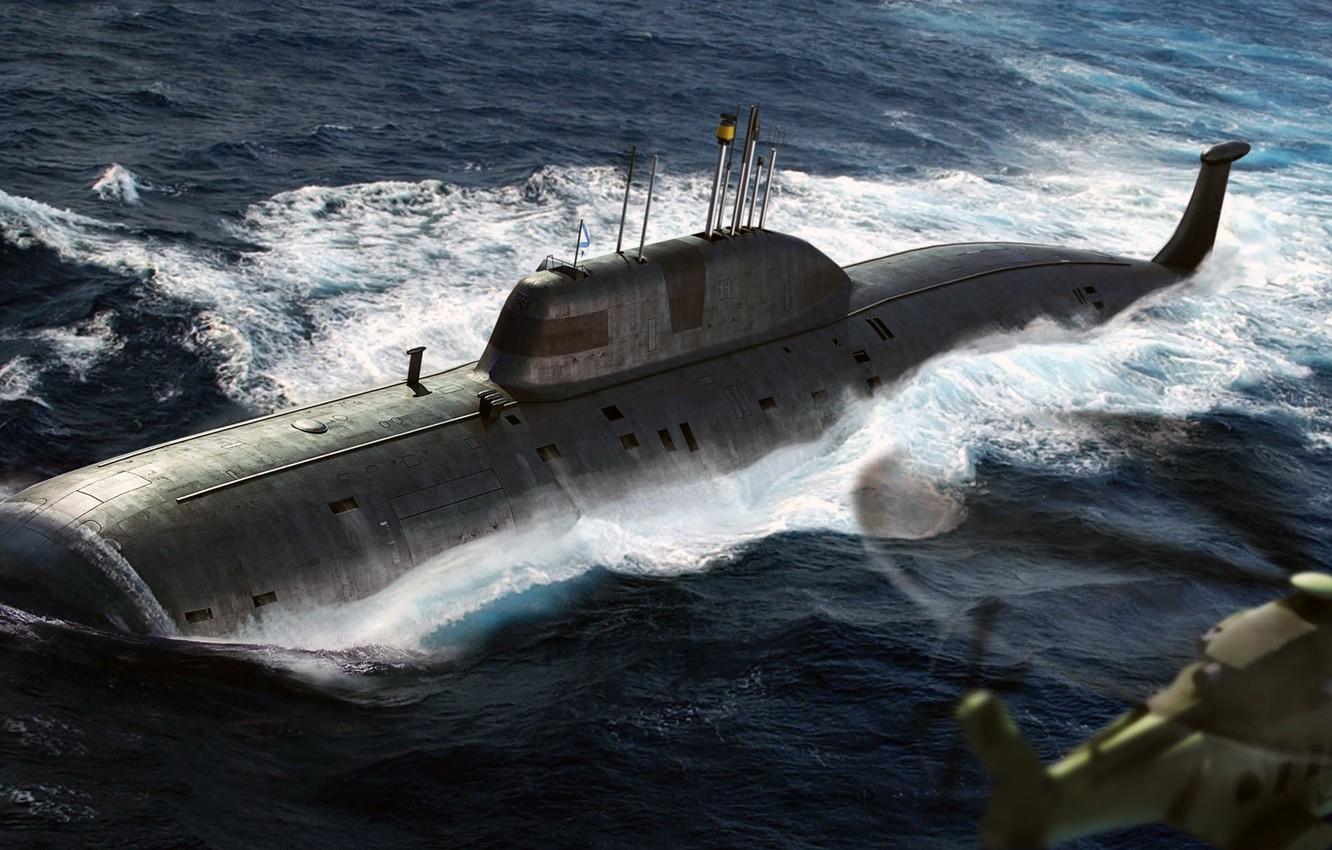 1332x850 Wallpaper Figure, Art, Helicopter, The Project Akula, Multipurpose Nuclear Submarine Of The Third Generation, Pike B Image For Desktop, Section оружие