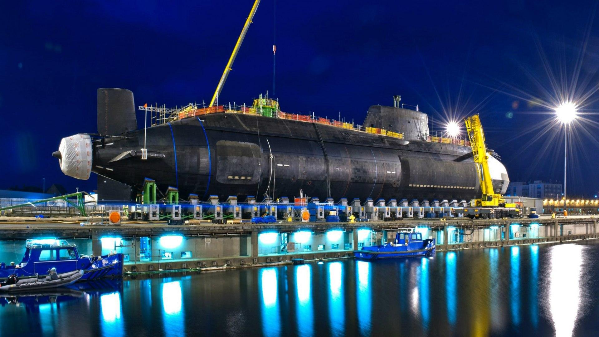 1920x1080 Nuclear submarine in dock wallpaper and image, picture, photo