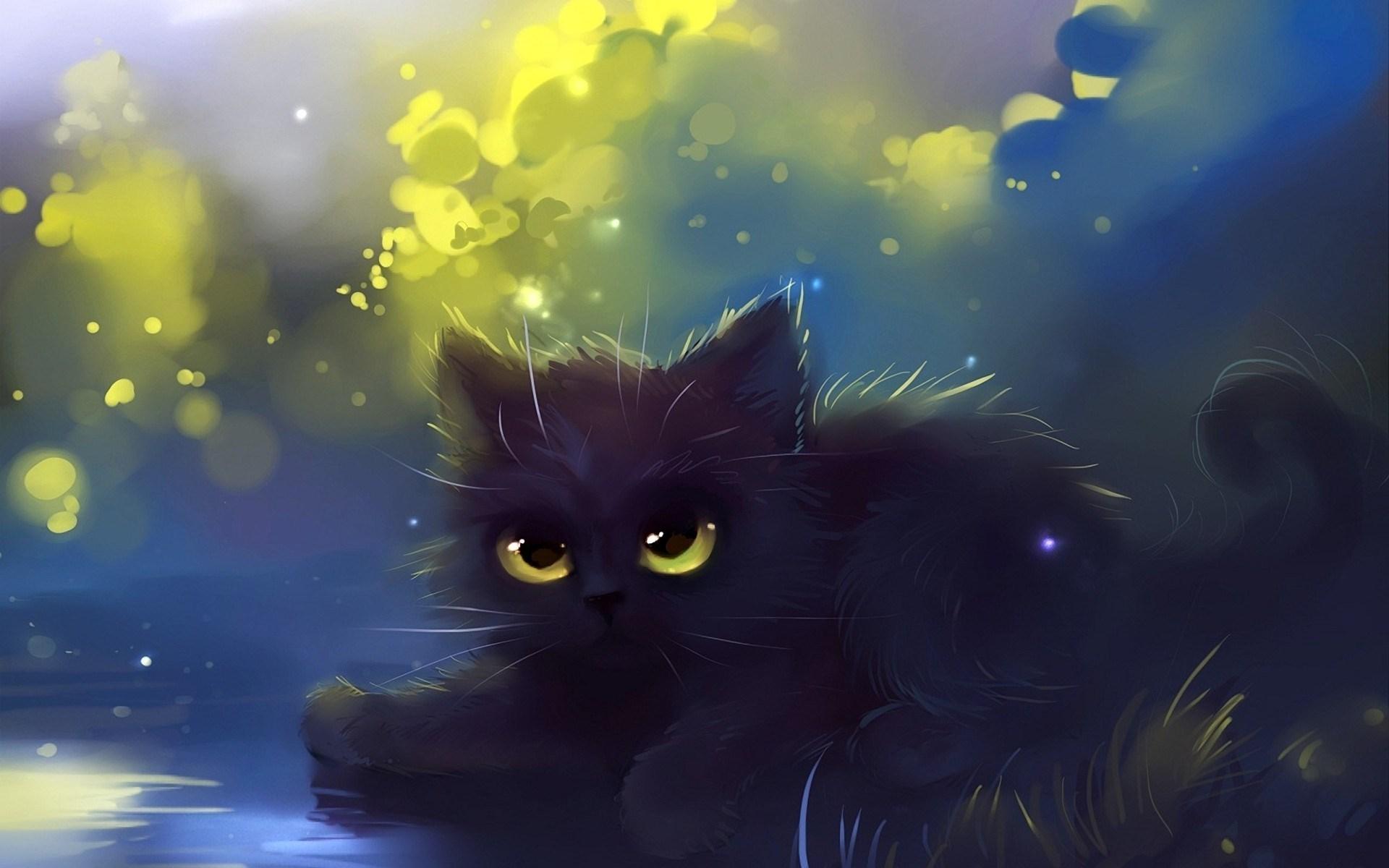 1920x1200 Cat Drawings Wallpaper