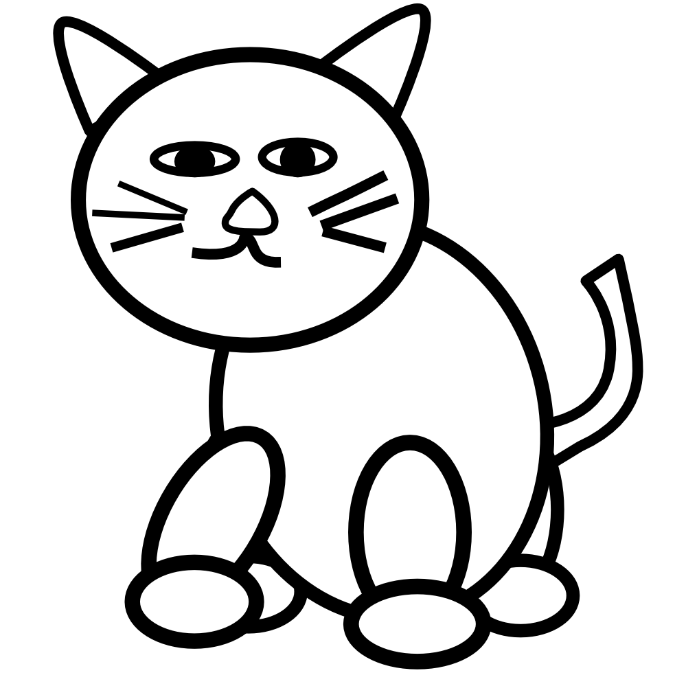 999x999 Free Cat Black And White Drawing, Download Free Cat Black And White Drawing png image, Free ClipArts on Clipart Library
