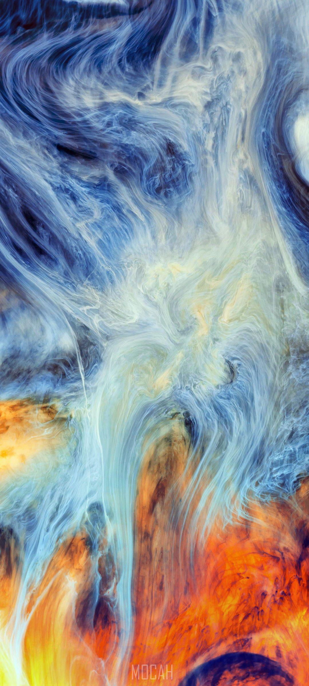 1080x2400 Blue, Water, Wave, Acrylic Paint, Creative Arts, Xiaomi Poco F2 Pro wallpaper HD download, 1080x2400. Mocah HD Wallpaper