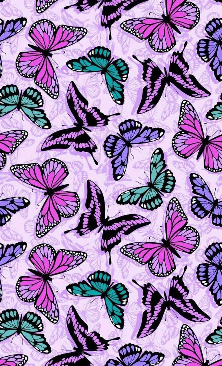 735x1209 Image about cute in Pretty Patterns by ♔ⓜⓟⓘⓝⓚ♔. Butterfly wallpaper, Butterfly wallpaper background, Purple butterfly wallpaper