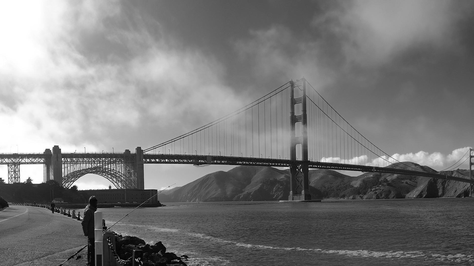 1920x1080 San Francisco Black and White Wallpaper