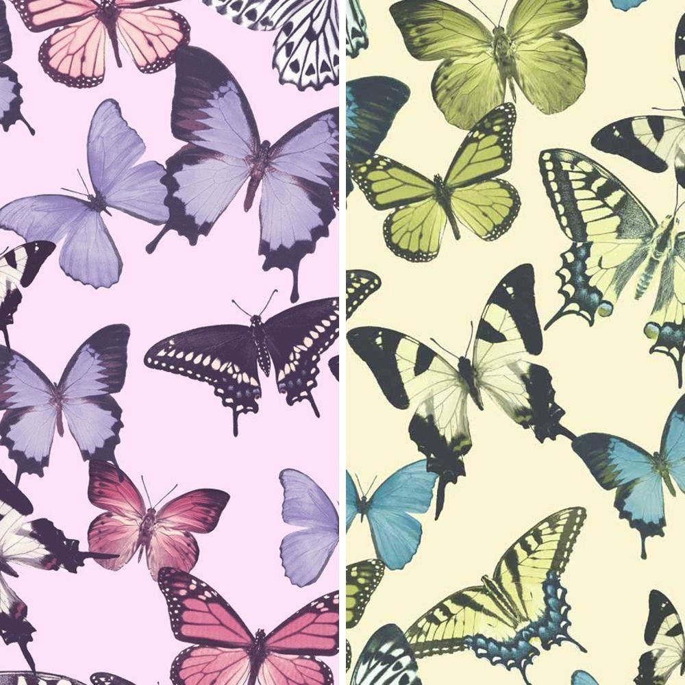 1000x1000 Grandeco Botanical Butterfly Pattern Wallpaper Modern Textured Butterflies Motif
