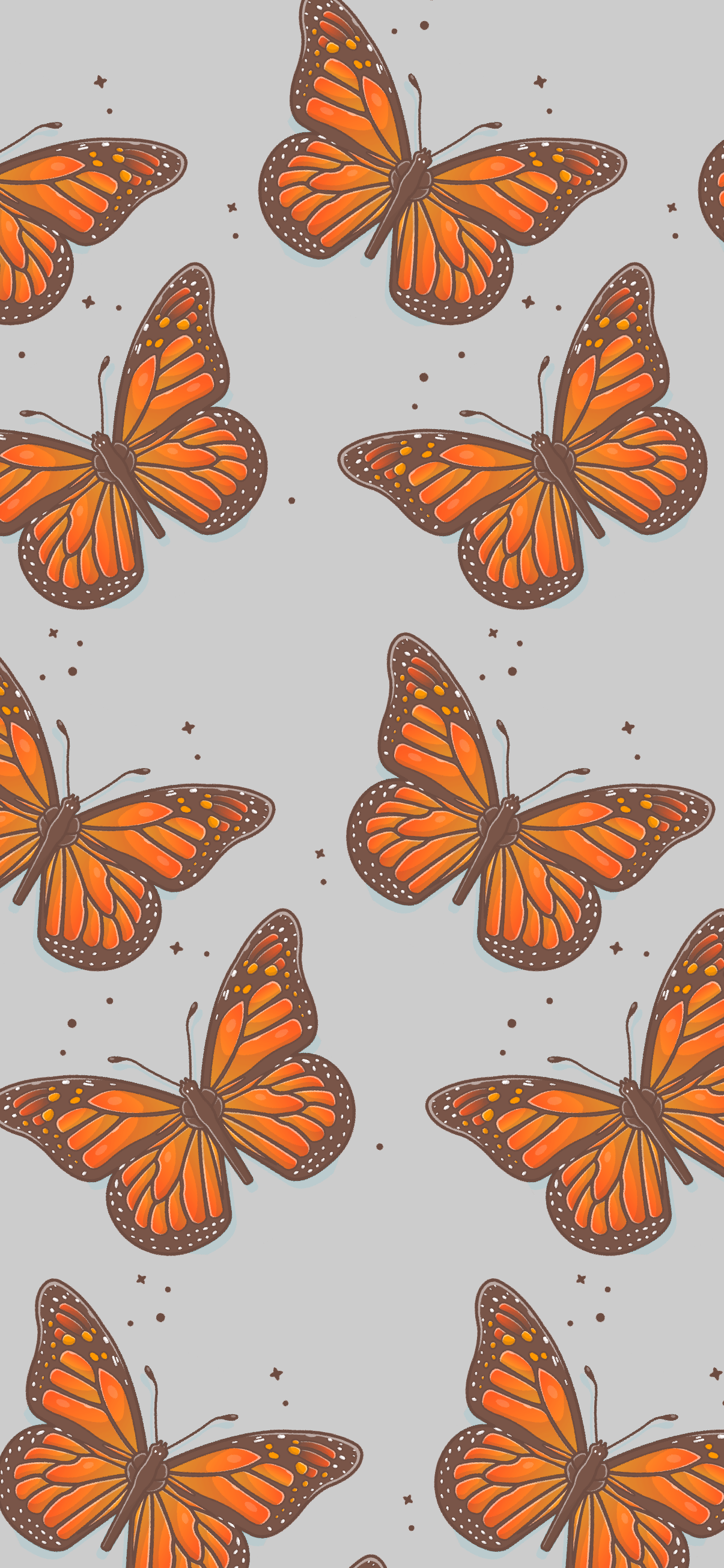 1205x2609 Butterfly pattern wallpaper aesthetic