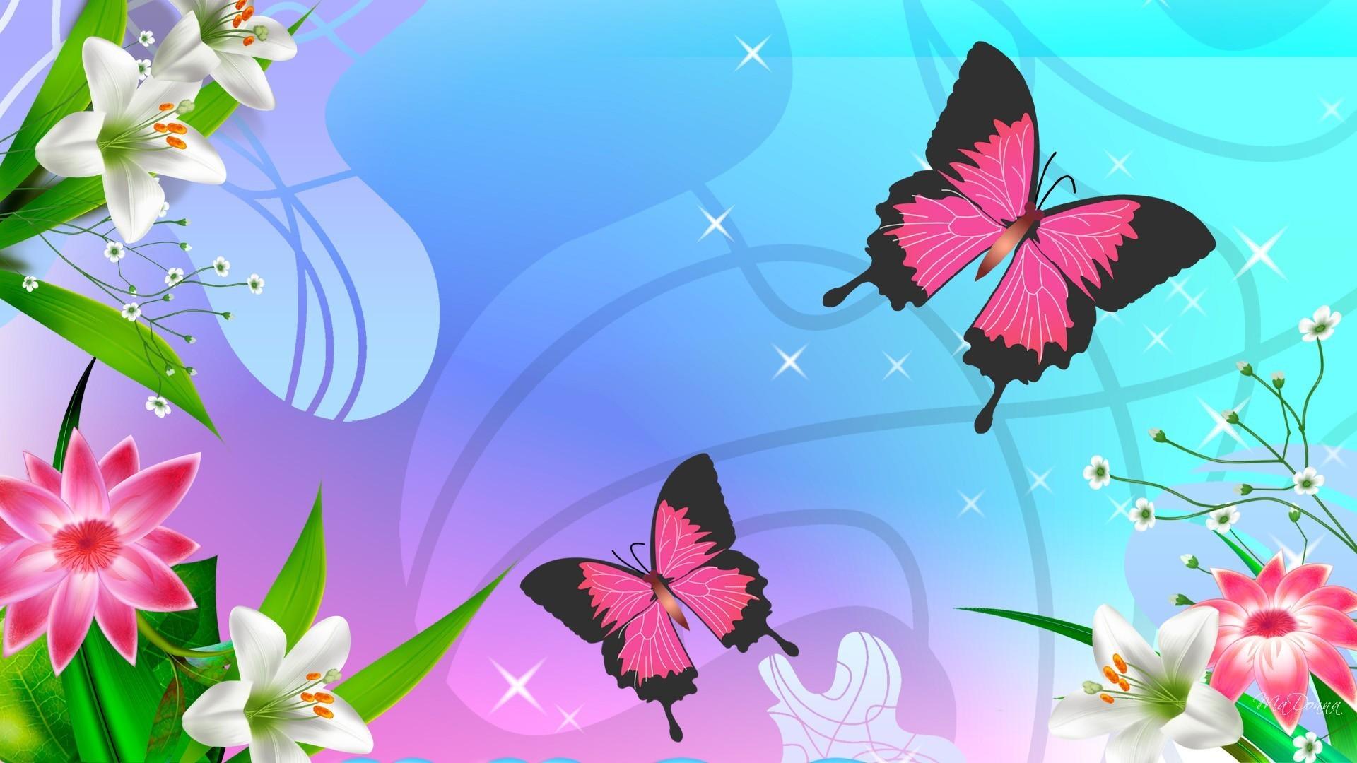 1920x1080 Cute Butterfly Wallpaper Pattern Free Vector Download Design Pink Butterfly