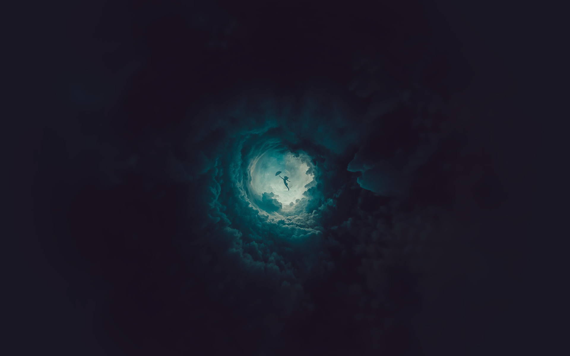 1920x1200 #clouds, #abstract, #umbrella, #digital art, #dark wallpaper. Mocah HD Wallpaper