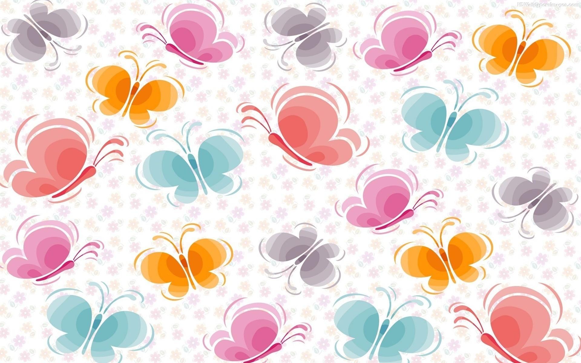 1920x1200 cute butterfly pattern background