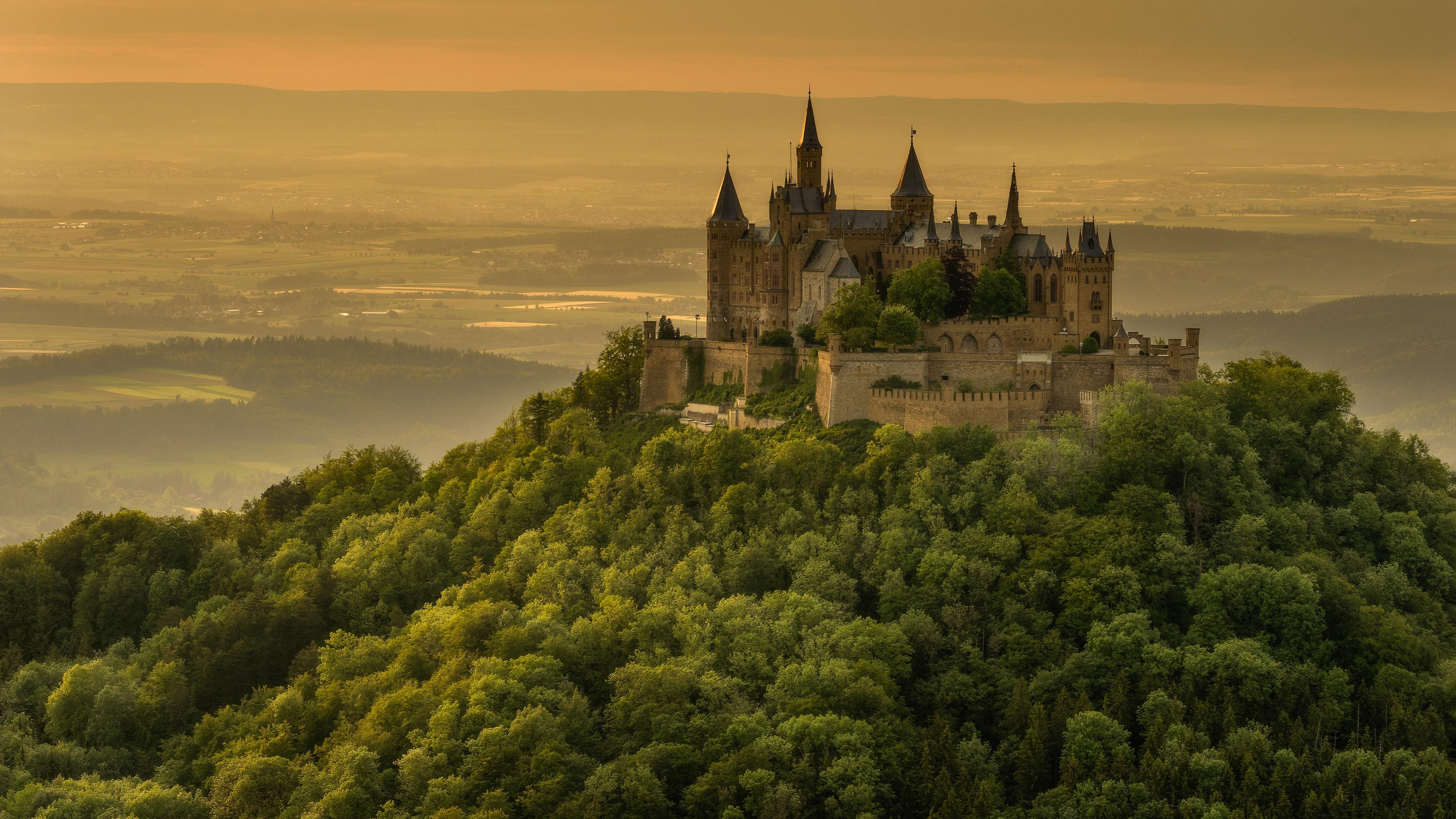 3840x2160 Wallpaper Germany Hohenzollern Castle castle Hill Cities 3840x2160