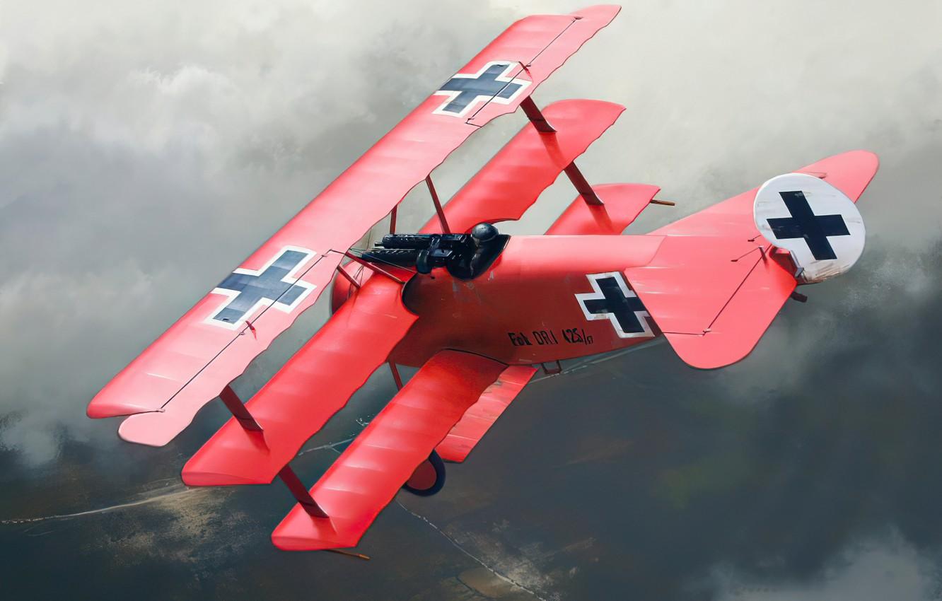 1332x850 Wallpaper ART, WW AVIATION, BIPLANE, AIRPLANE, RED BARON image for desktop, section авиация