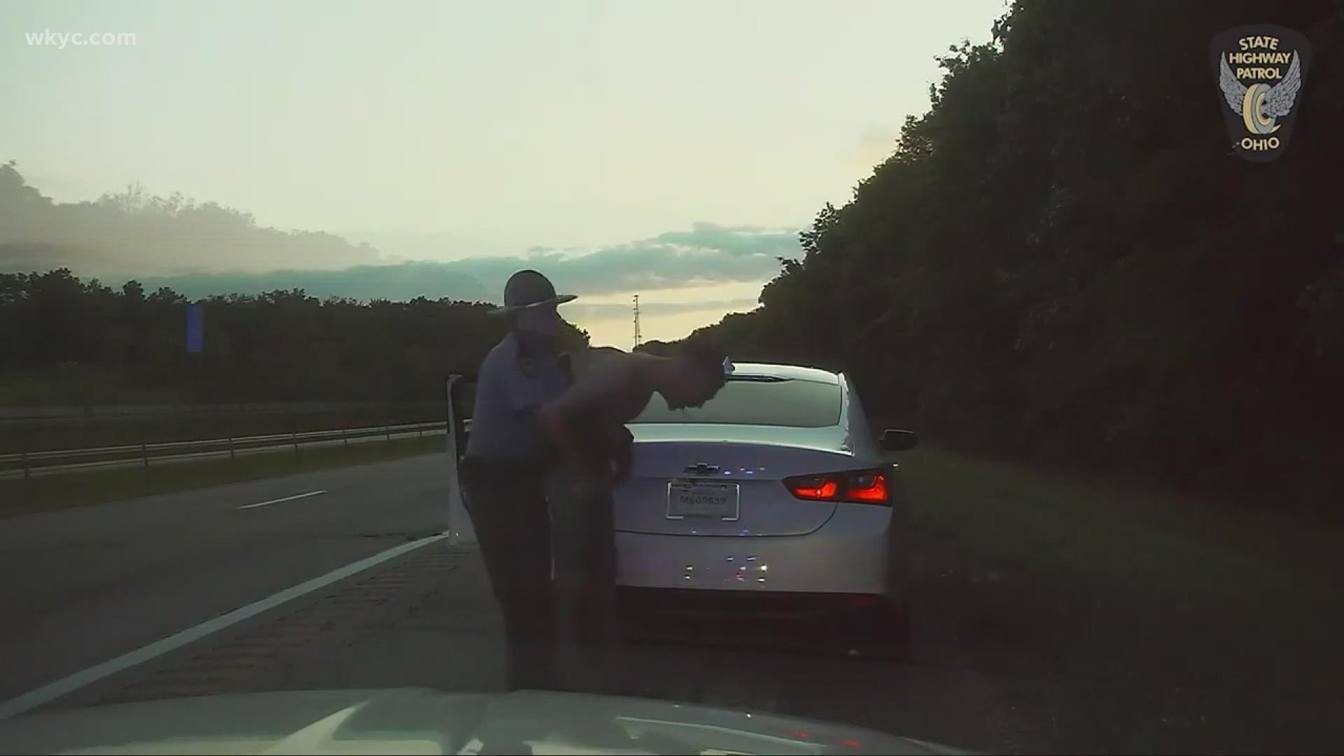 1920x1080 Dash cam video shows Ohio trooper save man's life