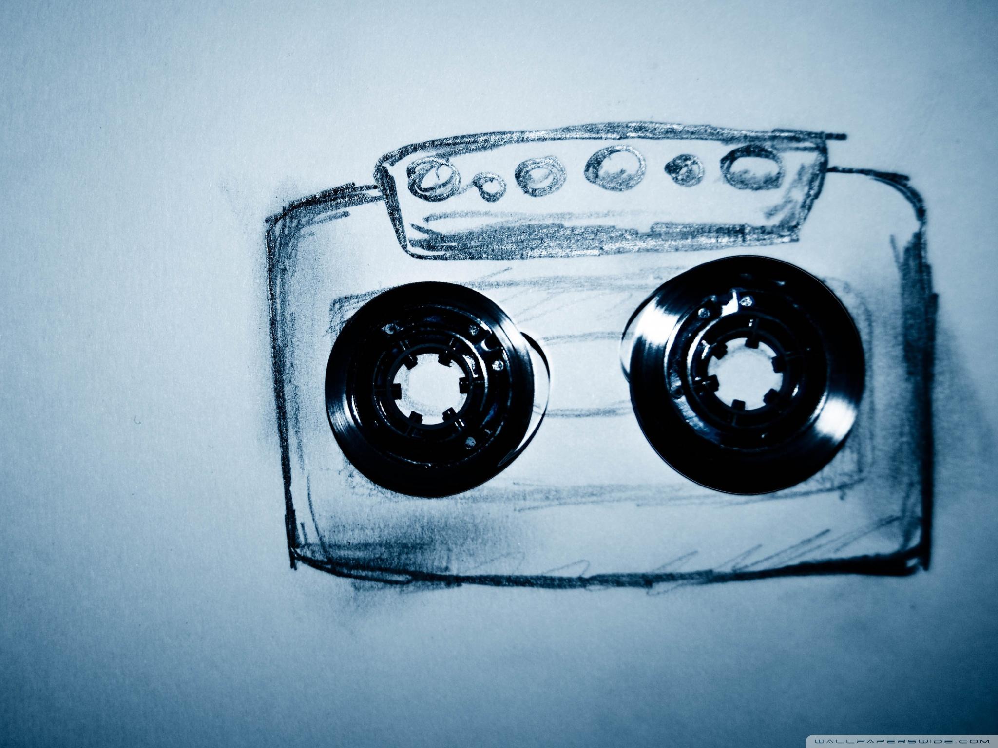 2048x1536 Cassette Tape Drawing Ultra HD Desktop Background Wallpaper for 4K UHD TV : Tablet