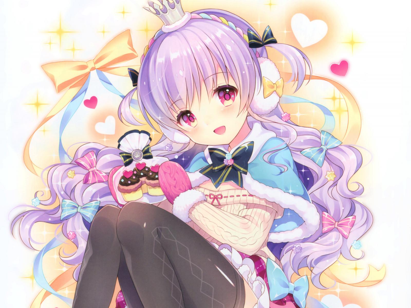 1600x1200 Desktop Wallpaper Cute Anime Girl, Princess, Cakes, Original, HD Image, Picture, Background, Rhyd3D